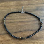 Volcanic Rock Black Matte Ethnic Style Necklace Men - Image 4