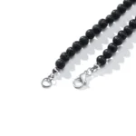 Volcanic Rock Black Matte Ethnic Style Necklace Men - Image 8