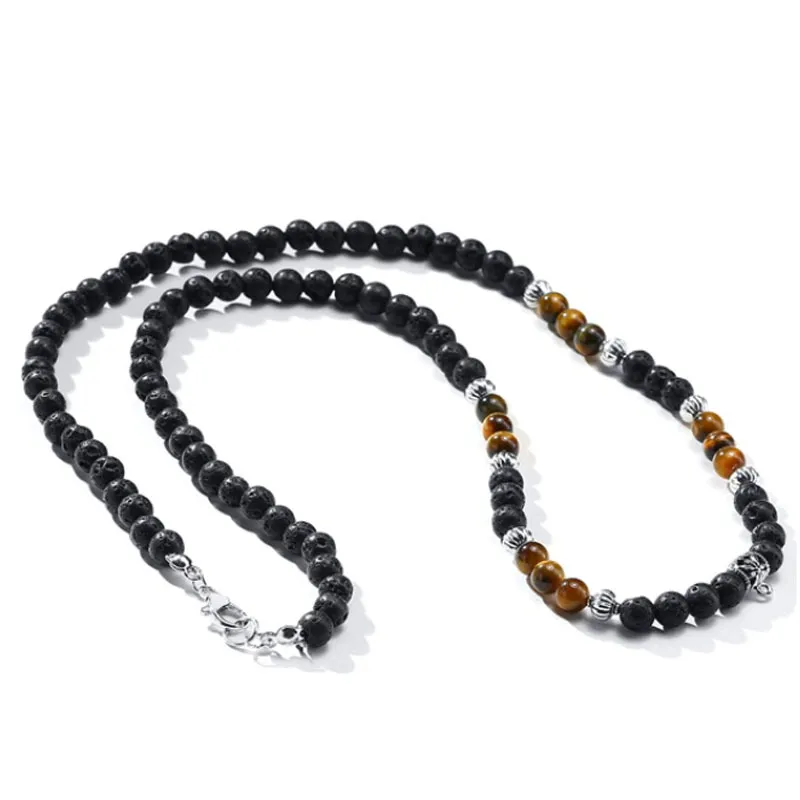 e9f3d4cb-3a8b-455b-804b-493a96f6649f-Volcanic-Rock-A.webp Volcanic Rock Black Matte Ethnic Style Necklace Men - Image 1