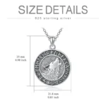 Viking Wolf Necklace Viking Jewelry Viking Runes Coin Wolf Pendant for Men Women - Image 3