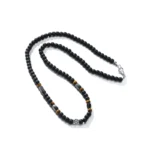 Volcanic Rock Black Matte Ethnic Style Necklace Men - Image 9