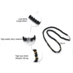 Volcanic Rock Black Matte Ethnic Style Necklace Men - Image 7